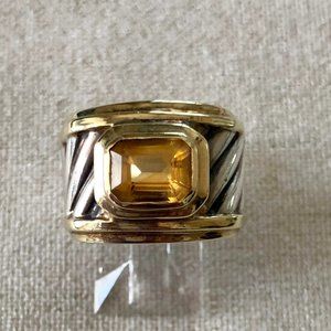 David Yurman Gold and SIlver Citrine Ring Size 5.5